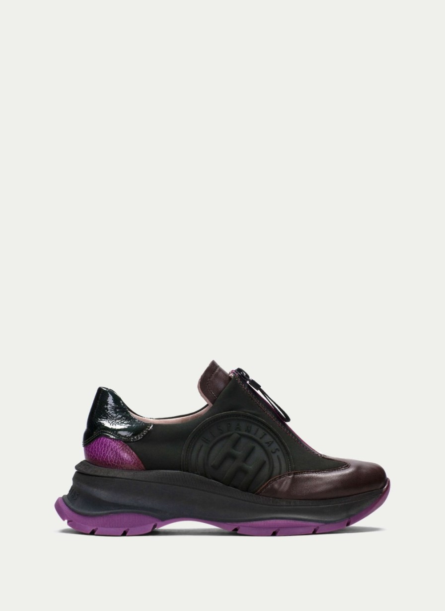 Sapatos HISPANITAS  | Sneakers Alaska Forest Marrom Magenta